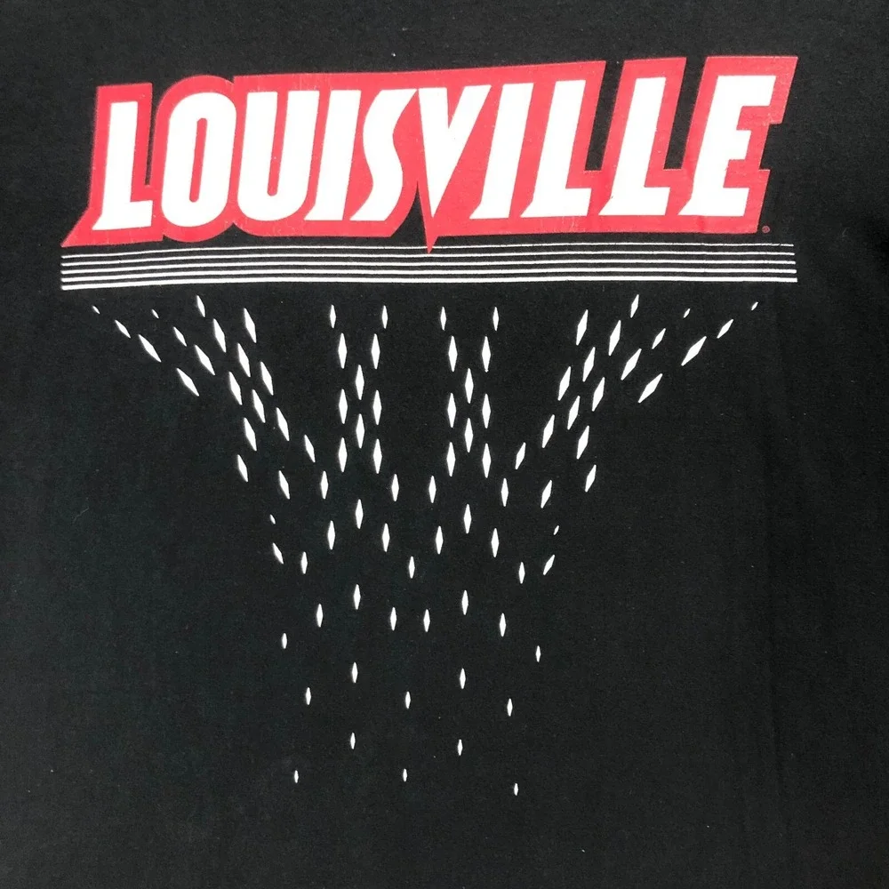 Adidas Louisville Cardinals Basketball Graphic Tee T-Shirt Black‎ Men's Size L